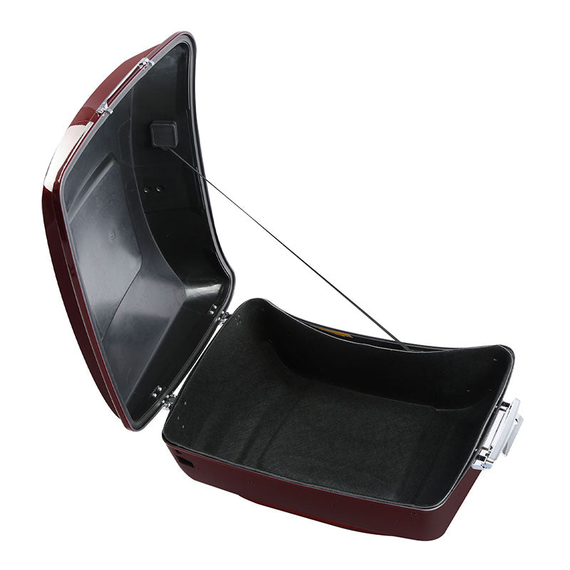 HR3 Mysterious Red Sunglo/ Velocity Red Sunglo King Size Touring Trunk Luggage with Speaker Cut Outs For 14-24 Harley Touring