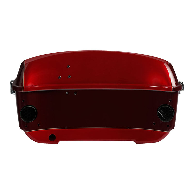 HR3 Mysterious Red Sunglo/ Velocity Red Sunglo King SizeTouring Trunk Luggage with Speaker Cut Outs For 14-24 Harley Touring