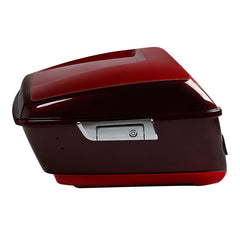 HR3 Mysterious Red Sunglo/ Velocity Red Sunglo King SizeTouring Trunk Luggage with Speaker Cut Outs For 14-24 Harley Touring