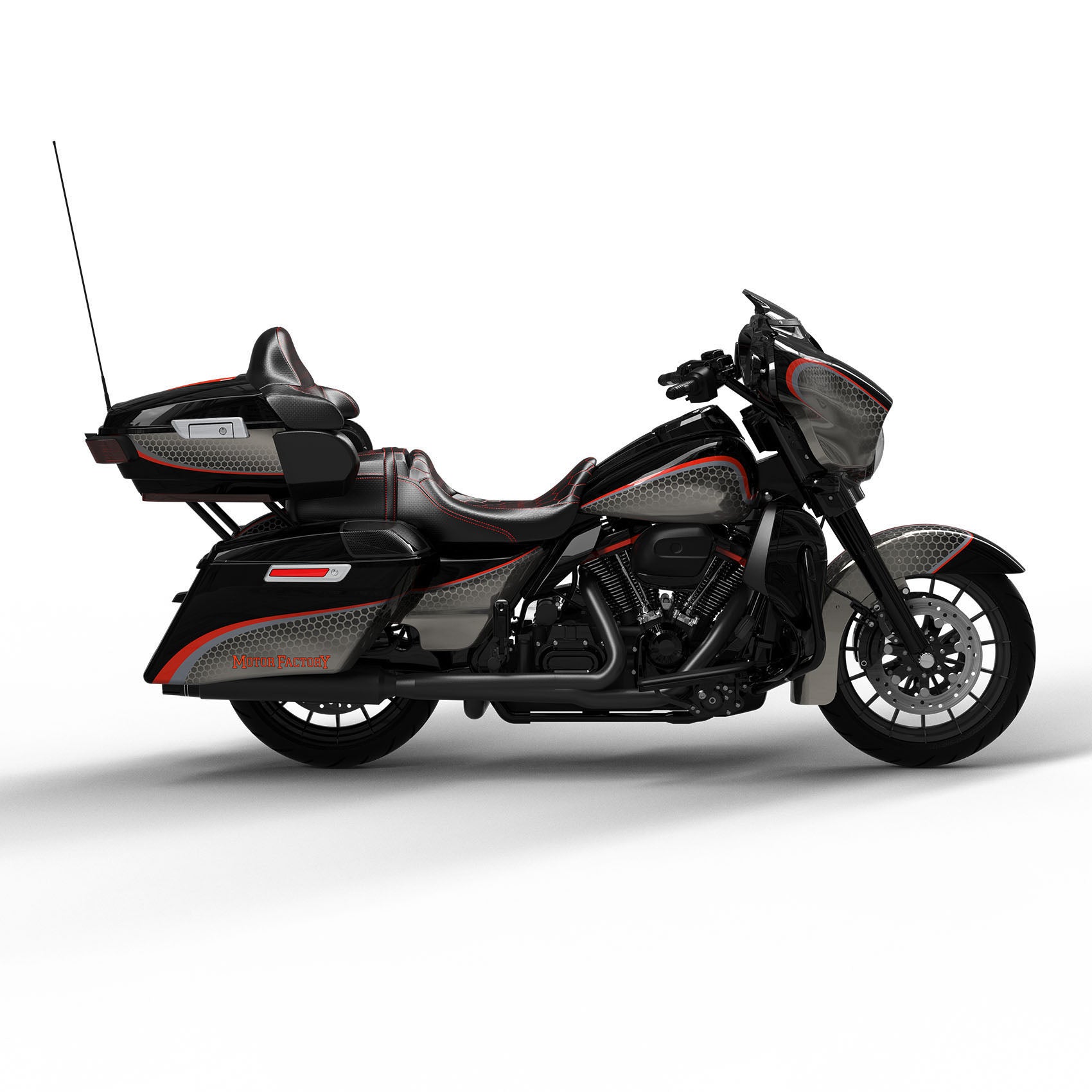 HR3 Black Honeycomb Fade Complete Body Fairing Kit For Harley Ultra Limited FLHTK 14-23