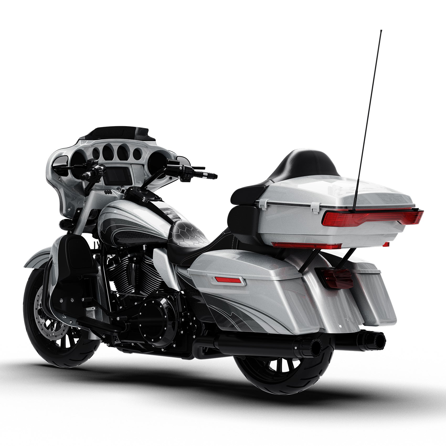 HR3 Silver / Black Honeycomb Fade Complete Body Fairing Kit For Harley Ultra Limited FLHTK 14-23