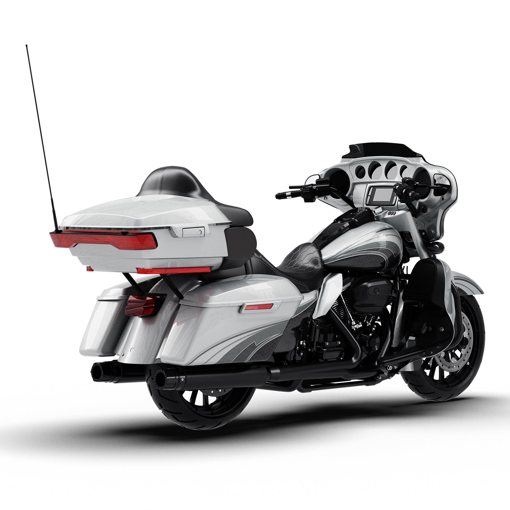 HR3 Silver / Black Honeycomb Fade Complete Body Fairing Kit For Harley Ultra Limited FLHTK 14-23