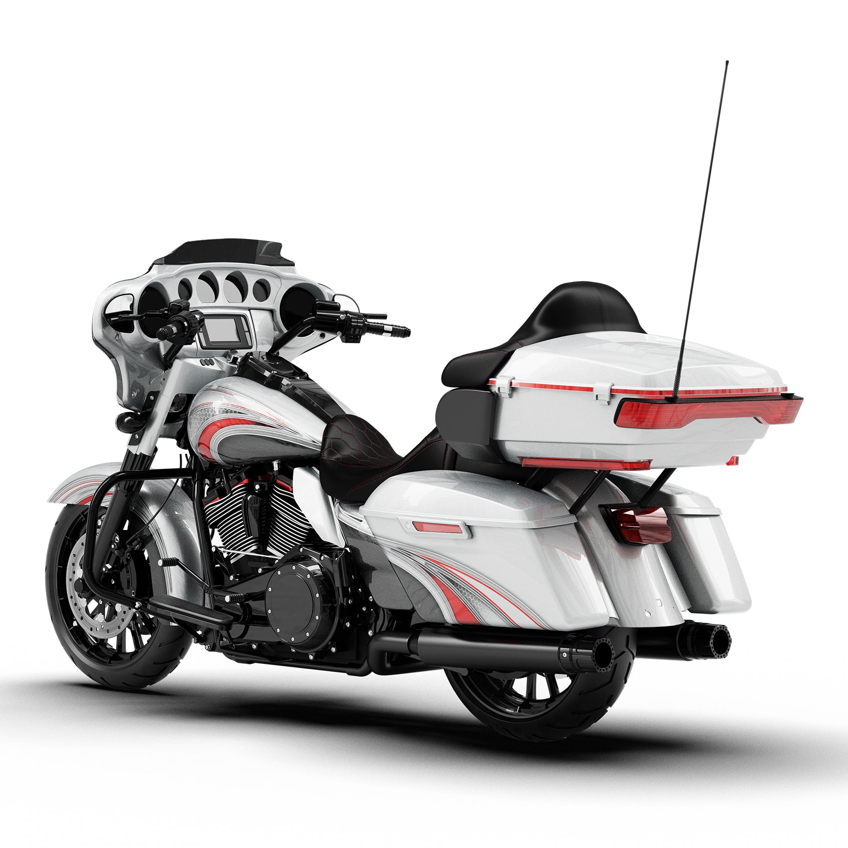 HR3 Candy Red / Silver Honeycomb Fade Complete Body Fairing Kit For Harley Ultra Limited FLHTK 14-23