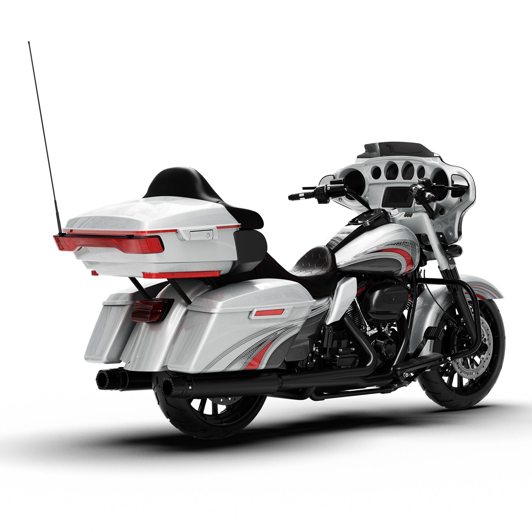 HR3 Candy Red / Silver Honeycomb Fade Complete Body Fairing Kit For Harley Ultra Limited FLHTK 14-23