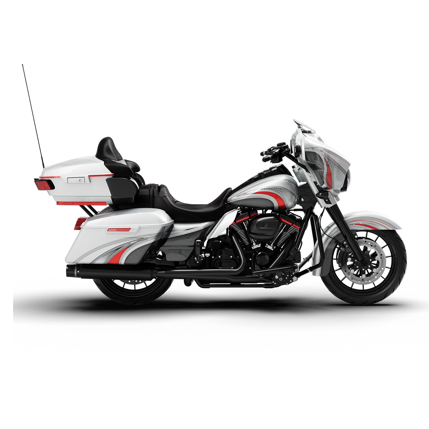 HR3 Candy Red / Silver Honeycomb Fade Complete Body Fairing Kit For Harley Ultra Limited FLHTK 14-23