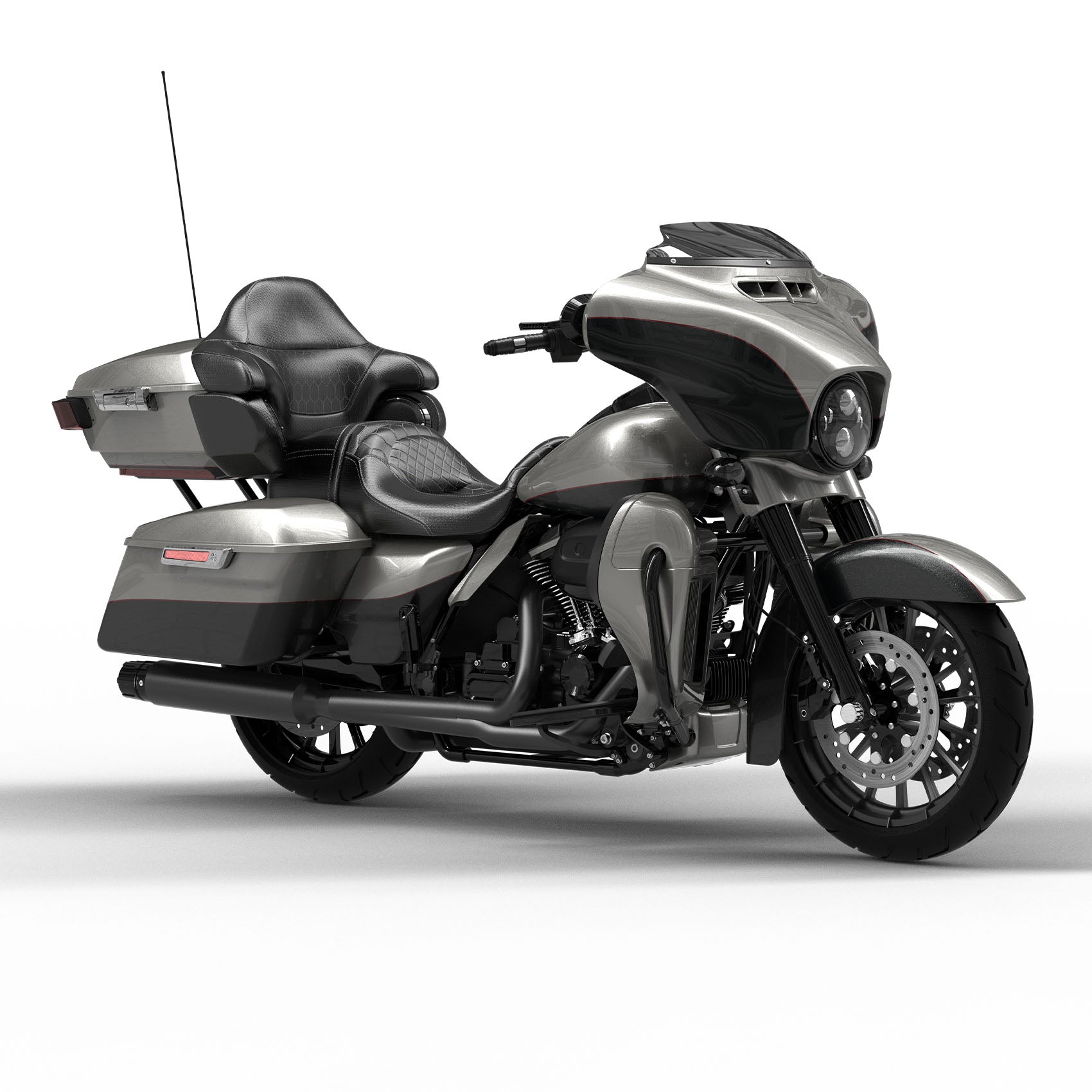 HR3 Billet Silver / Vivid Black Complete Body Fairing Kit For Harley Ultra Limited FLHTK 14-23