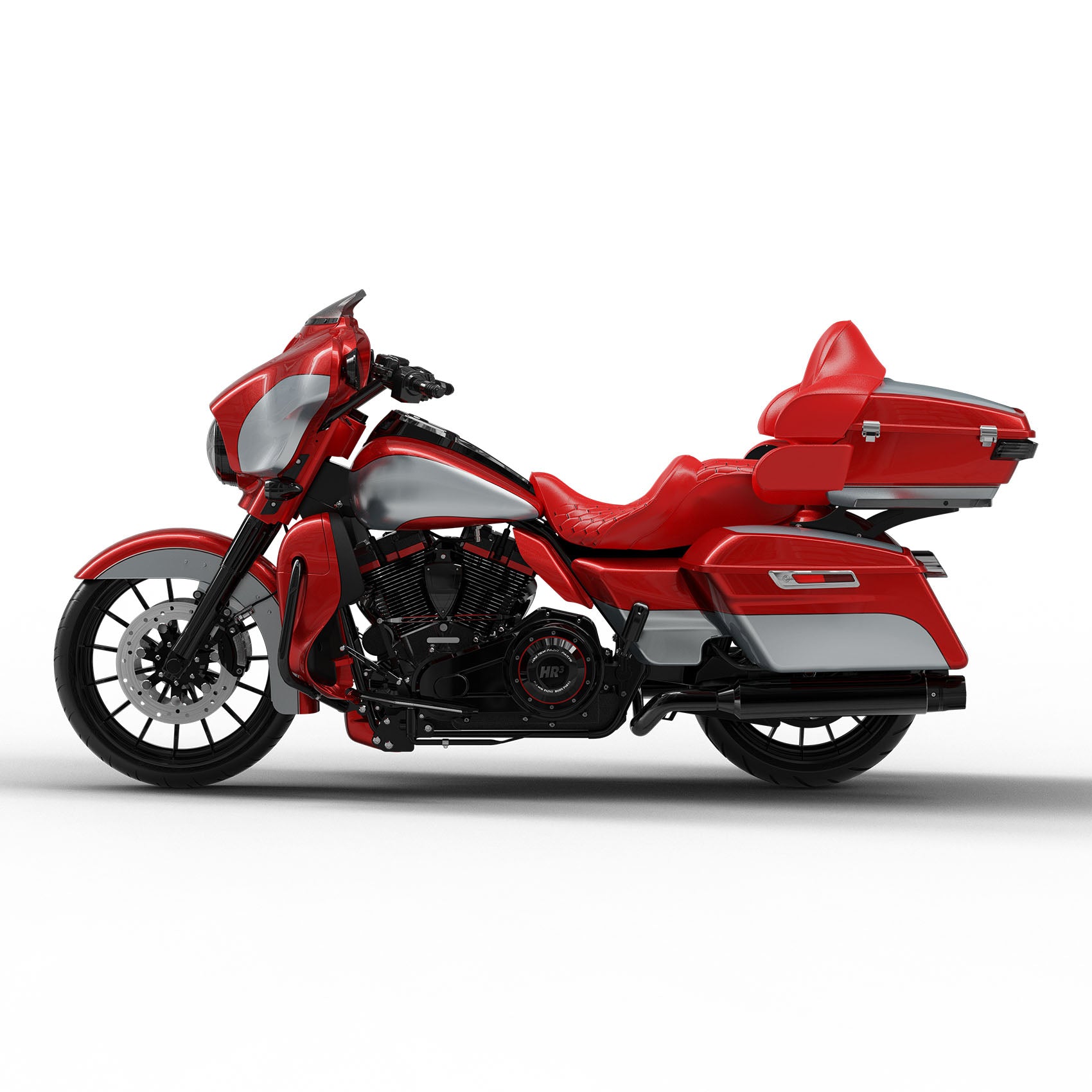 HR3 Wicked Red / Barracuda Silver Complete Body Fairing Kit For Harley Ultra Limited FLHTK 14-23