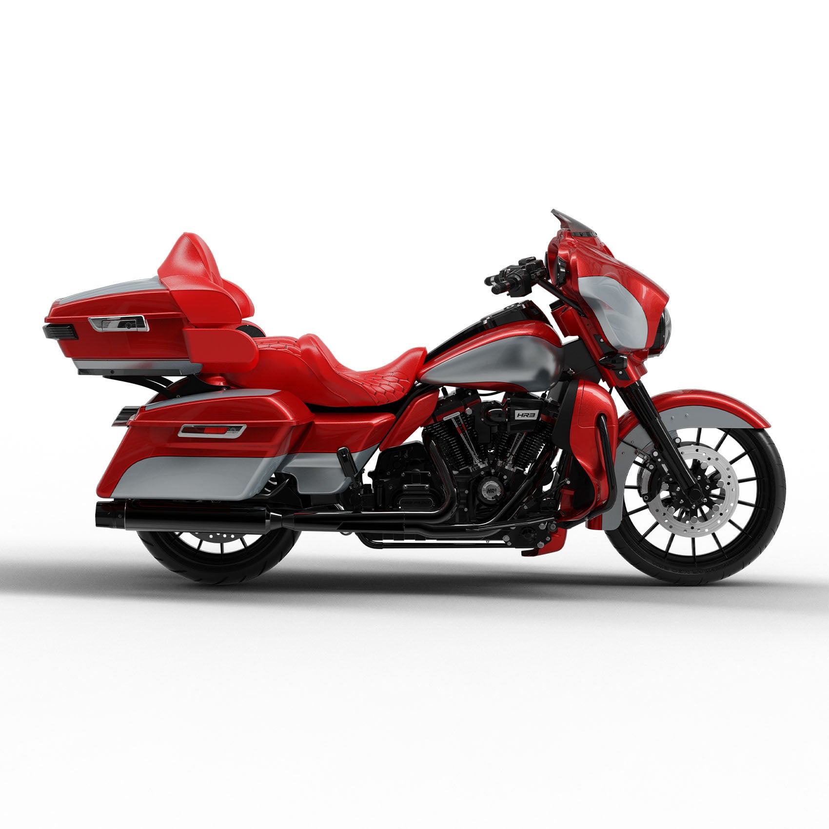 HR3 Wicked Red / Barracuda Silver Complete Body Fairing Kit For Harley Ultra Limited FLHTK 14-23