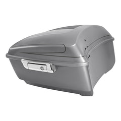 HR3 Dark Platinum Pinstripe 13.7" King Size Touring Trunk Luggage For 14-24 Harley Touring