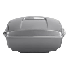 HR3 Dark Platinum Pinstripe 13.7" King Size Touring Trunk Luggage For 14-24 Harley Touring