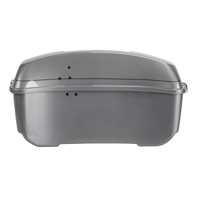 HR3 Dark Platinum Pinstripe 13.7" King Size Touring Trunk Luggage For 14-24 Harley Touring