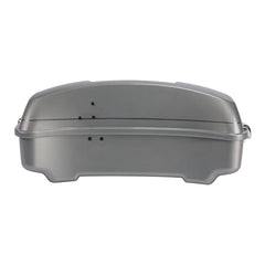 HR3 Dark Platinum Pinstripe 10.7" Chopped Style Touring Trunk Luggage For 14-24 Harley Touring