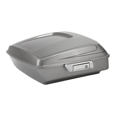 HR3 Dark Platinum Pinstripe 10.7" Chopped Style Touring Trunk Luggage For 14-24 Harley Touring