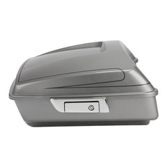 HR3 Dark Platinum Pinstripe 10.7" Chopped Style Touring Trunk Luggage For 14-24 Harley Touring