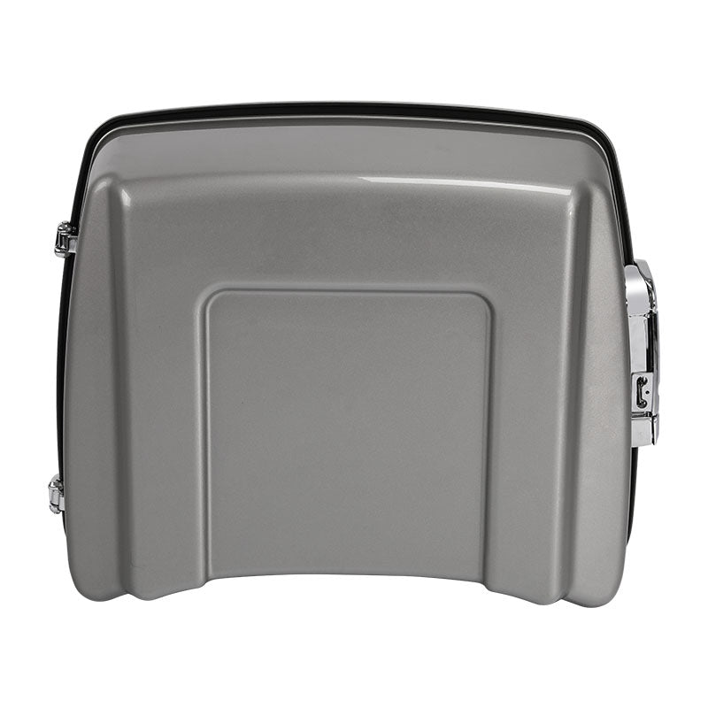 HR3 Dark Platinum Pinstripe 10.7" Chopped Style Touring Trunk Luggage For 14-24 Harley Touring