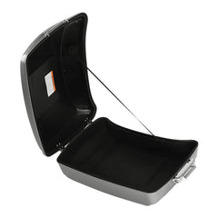 HR3 Dark Platinum Pinstripe 10.7" Chopped Style Touring Trunk Luggage For 14-24 Harley Touring