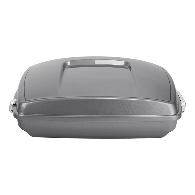 HR3 Dark Platinum Pinstripe 5.5" Razor Style Touring Trunk Luggage For 14-24 Touring
