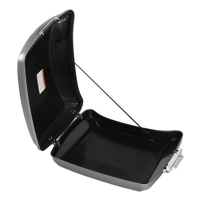 HR3 Dark Platinum Pinstripe 5.5" Razor Style Touring Trunk Luggage For 14-24 Touring