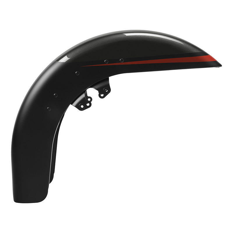 HR3 Dark Alloy / Black Denim Motorcycle 18" Wide Tire Front Mudguard Fender For Harley Touring Models 2014-2023