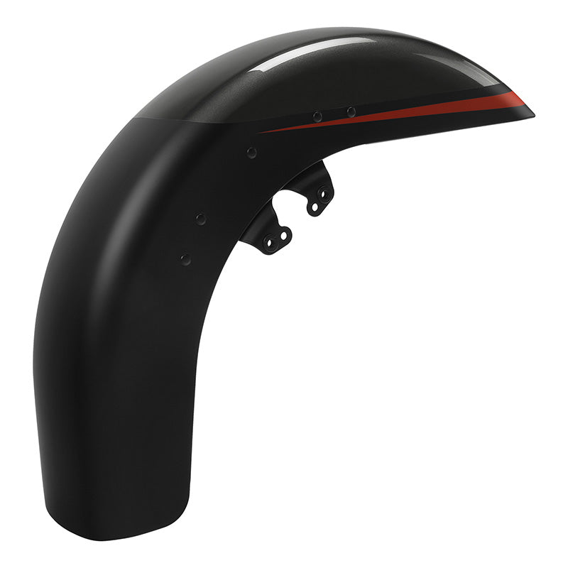 HR3 Dark Alloy / Black Denim Motorcycle 18" Wide Tire Front Mudguard Fender For Harley Touring Models 2014-2023