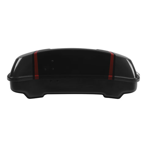 HR3 Dark Alloy / Black Denim 5.5" Razor Style Touring Trunk Luggage For Harley Touring 2014-2024