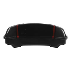 HR3 Dark Alloy / Black Denim 5.5" Razor Style Touring Trunk Luggage For Harley Touring 2014-2024
