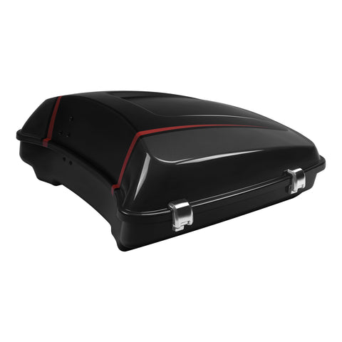 HR3 Dark Alloy / Black Denim 5.5" Razor Style Touring Trunk Luggage For Harley Touring 2014-2024