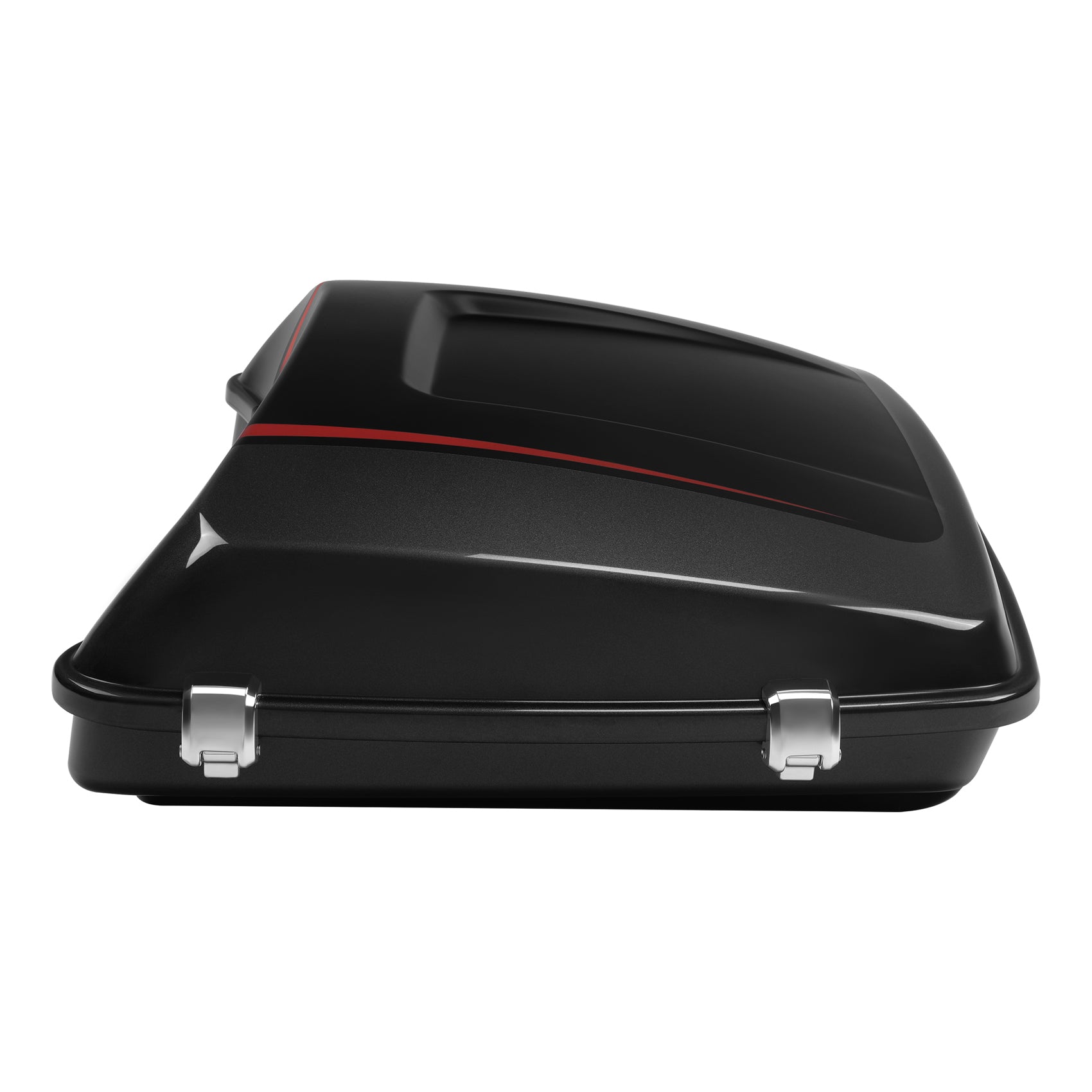 HR3 Dark Alloy / Black Denim 5.5" Razor Style Touring Trunk Luggage For Harley Touring 2014-2024