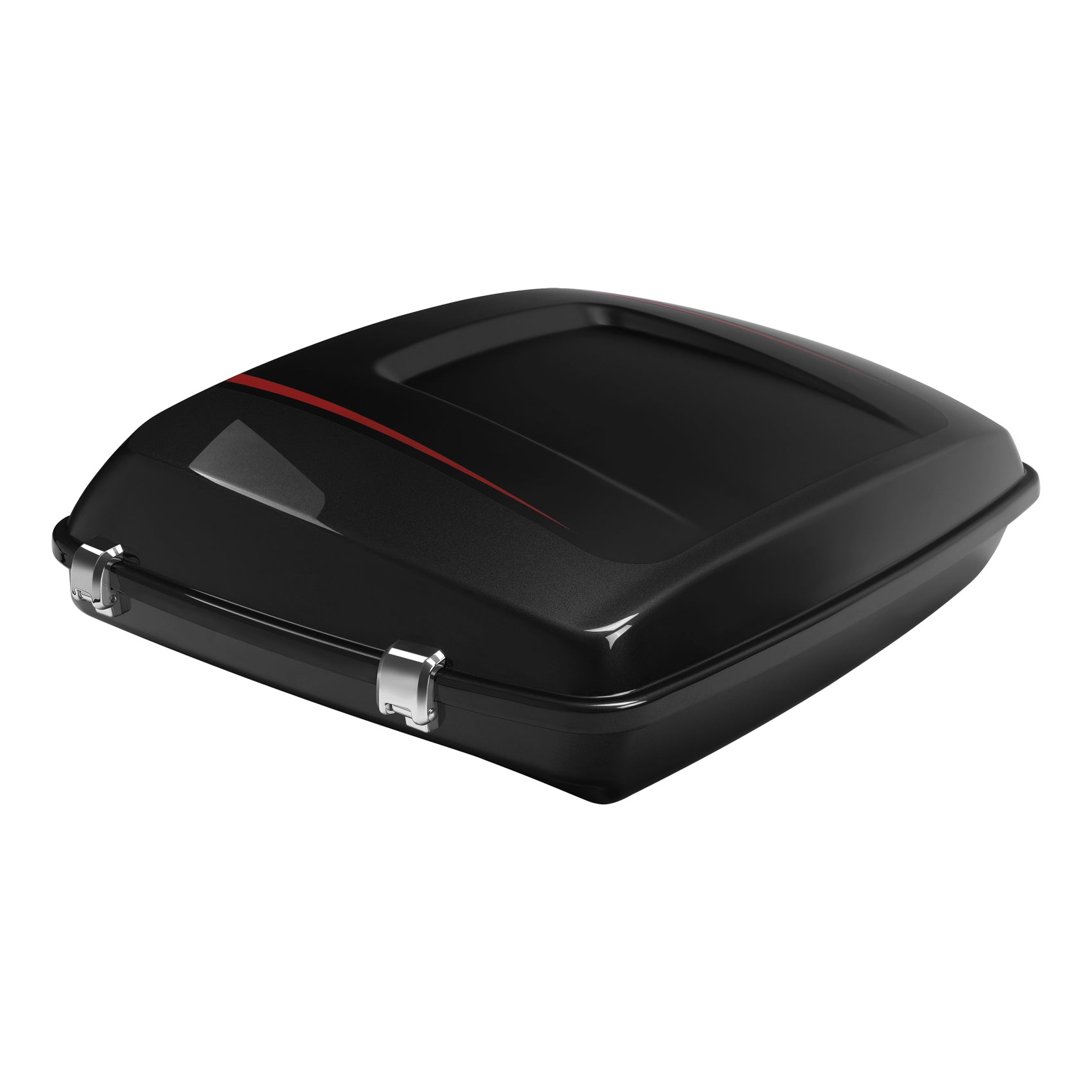 HR3 Dark Alloy / Black Denim 5.5" Razor Style Touring Trunk Luggage For Harley Touring 2014-2024