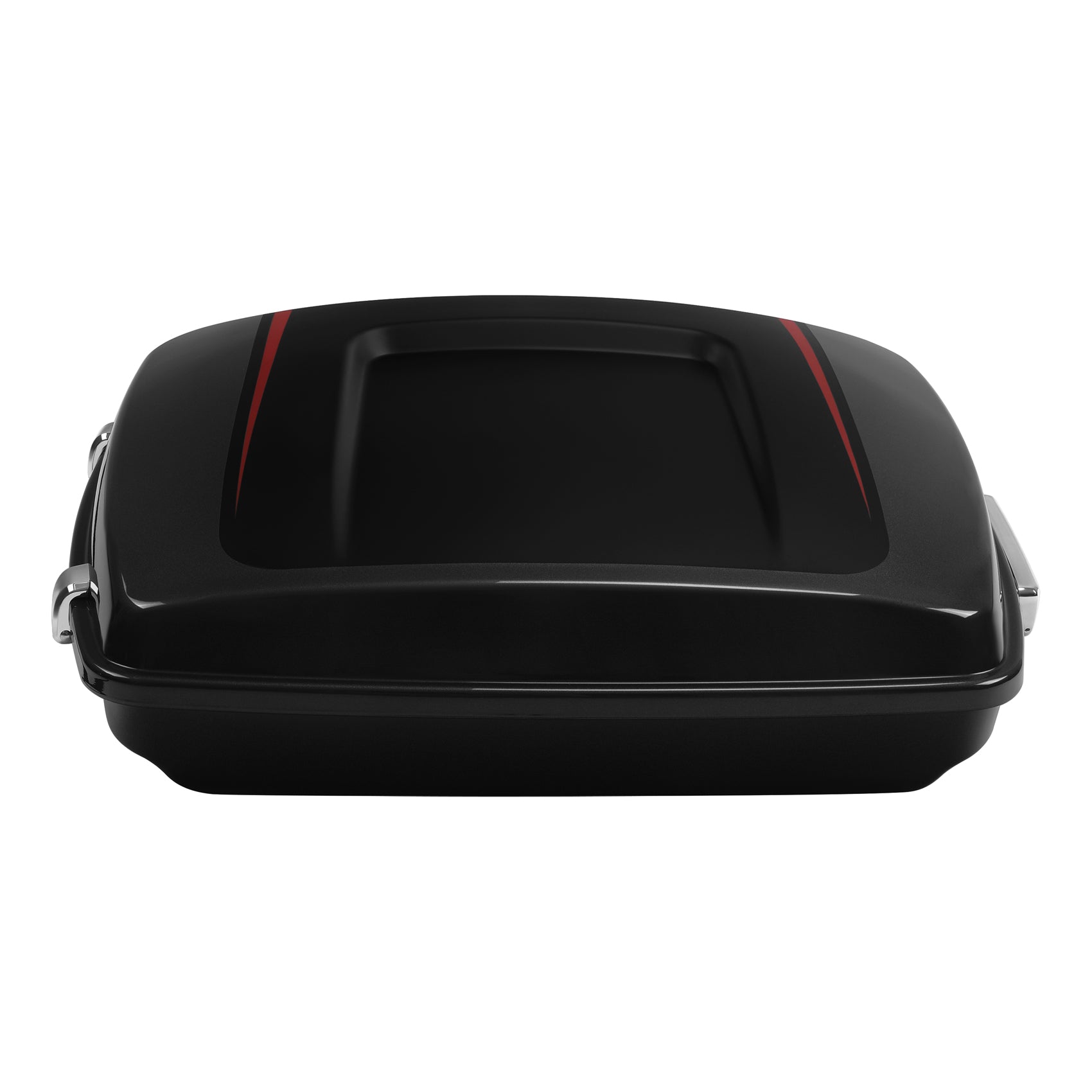 HR3 Dark Alloy / Black Denim 5.5" Razor Style Touring Trunk Luggage For Harley Touring 2014-2024