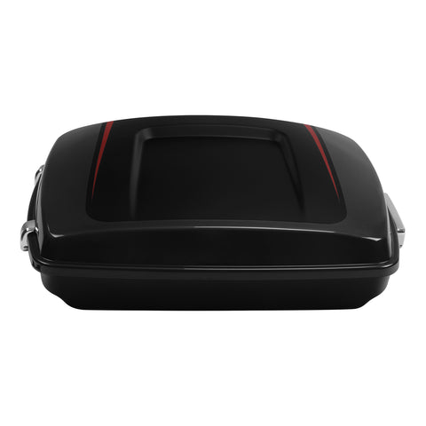 HR3 Dark Alloy / Black Denim 5.5" Razor Style Touring Trunk Luggage For Harley Touring 2014-2024