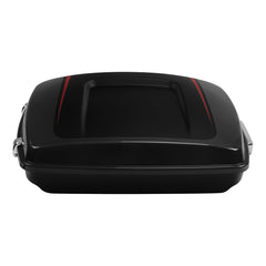 HR3 Dark Alloy / Black Denim 5.5" Razor Style Touring Trunk Luggage For Harley Touring 2014-2024