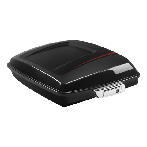 HR3 Dark Alloy / Black Denim 5.5" Razor Style Touring Trunk Luggage For Harley Touring 2014-2024