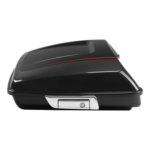 HR3 Dark Alloy / Black Denim 5.5" Razor Style Touring Trunk Luggage For Harley Touring 2014-2024