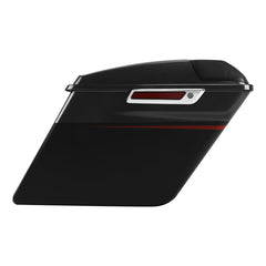 HR3 Dark Alloy / Black Denim 5" Stretched Extended Saddlebags with speaker lids For Harley Touring 2014-2023