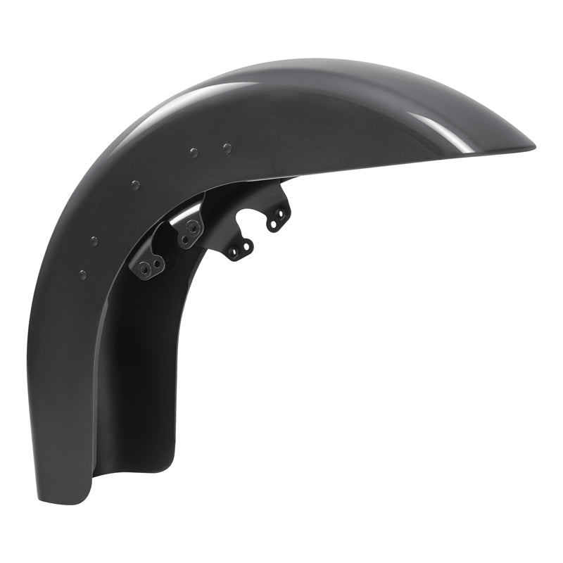 HR3 Gauntlet Gray Metallic Motorcycle 18" Wide Tire Front Mudguard Fender For Harley Touring Models 2014-2023