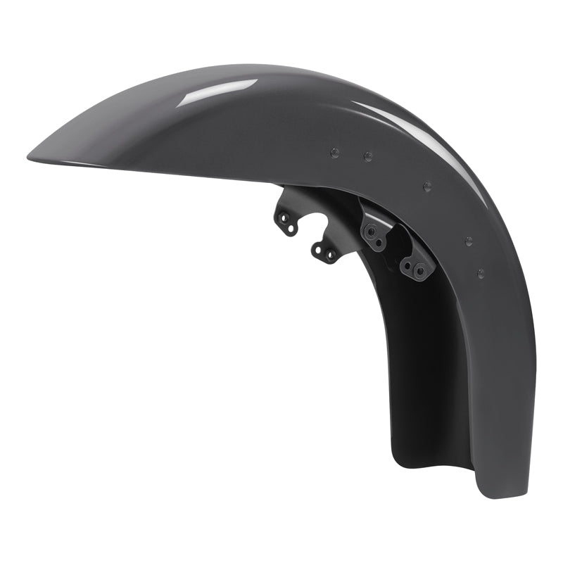 HR3 Gauntlet Gray Metallic Motorcycle 18" Wide Tire Front Mudguard Fender For Harley Touring Models 2014-2023