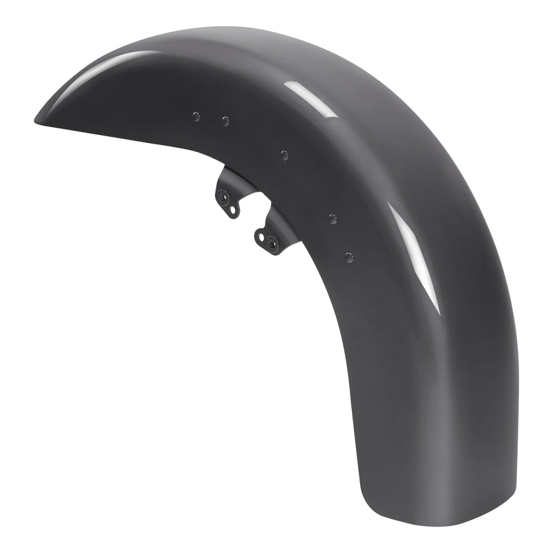 HR3 Gauntlet Gray Metallic Motorcycle 18" Wide Tire Front Mudguard Fender For Harley Touring Models 2014-2023