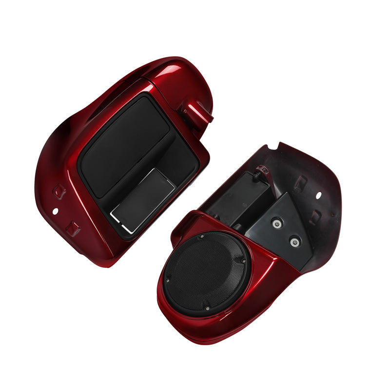 HR3 Velocity Red Sunglo 2016S Vented Lower Fairing Kit With 6.5" Speaker Pods For Harley Touring models 2014-2024