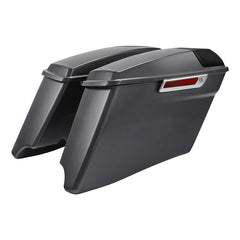 HR3 Gauntlet Gray Metallic CVO Stretched Saddlebags with Speaker Lids For 14-23 Harley Touring