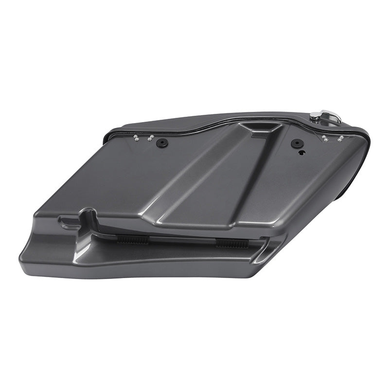 HR3 Gauntlet Gray Metallic CVO Stretched Saddlebags with Speaker Lids For 14-23 Harley Touring