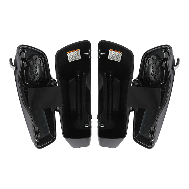 HR3 Gauntlet Gray Metallic CVO Stretched Saddlebags with Speaker Lids For 14-23 Harley Touring