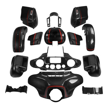 HR3 Dark Alloy/Black Denim Complete Body Fairing Kit For Harley CVO Street Glide FLHXSE 2014-2023