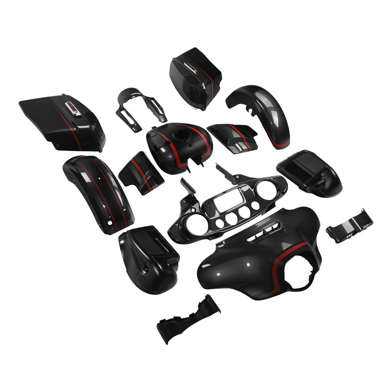 HR3 Dark Alloy/Black Denim Complete Body Fairing Kit For Harley CVO Street Glide FLHXSE 2014-2023