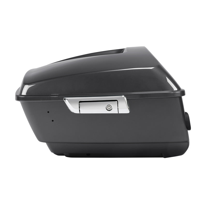 HR3 Gauntlet Gray Metallic King Size Touring Trunk Luggage with Speaker Cut Outs For 14-24 Harley Touring