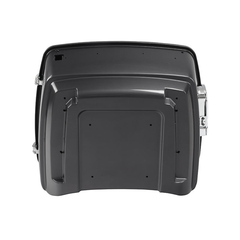 HR3 Gauntlet Gray Metallic King Size Touring Trunk Luggage with Speaker Cut Outs For 14-24 Harley Touring