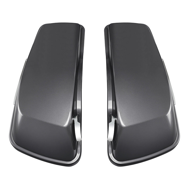 HR3 Gauntlet Gray Metallic 5" Stretched Extended Saddlebags For Harley Touring 2014-2022