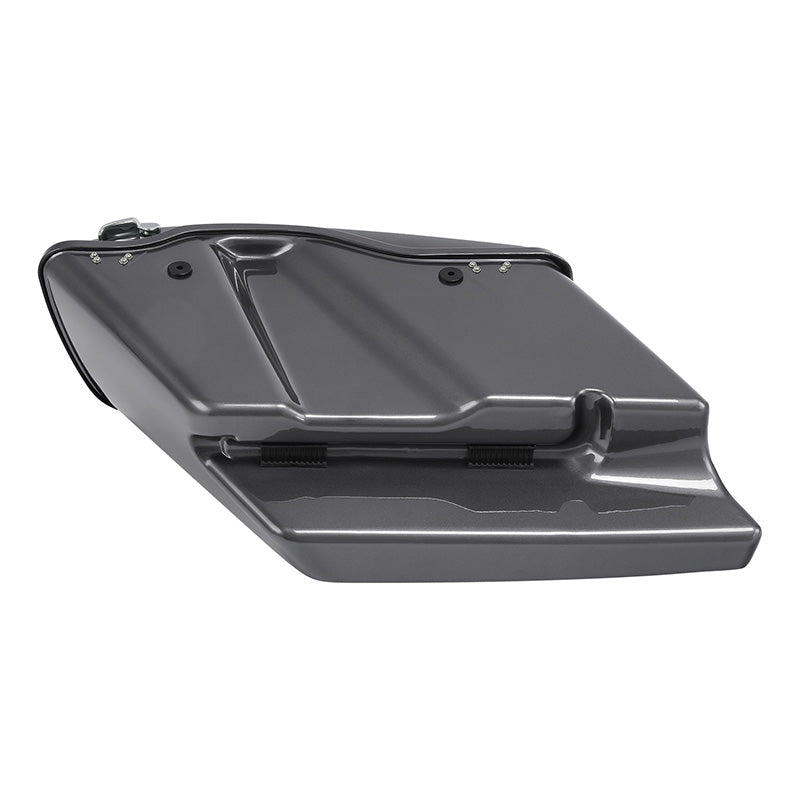 HR3 Gauntlet Gray Metallic 5" Stretched Extended Saddlebags For Harley Touring 2014-2022