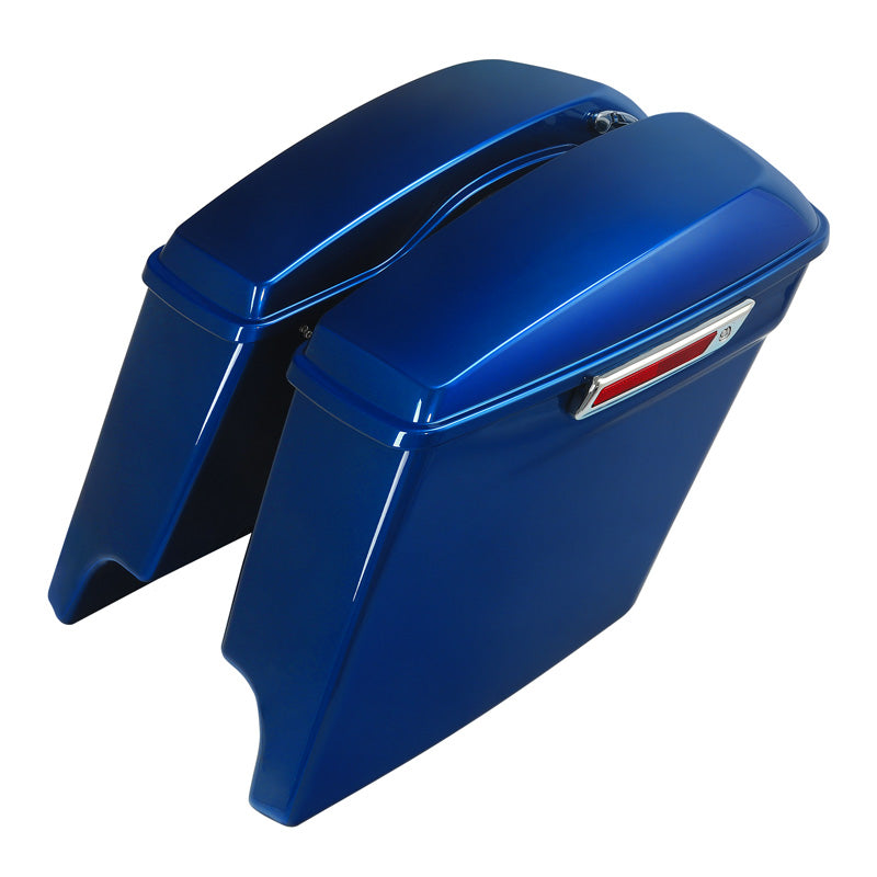 HR3 Superior Blue 5" Stretched Extended Saddlebags For Harley Touring 2014-2022