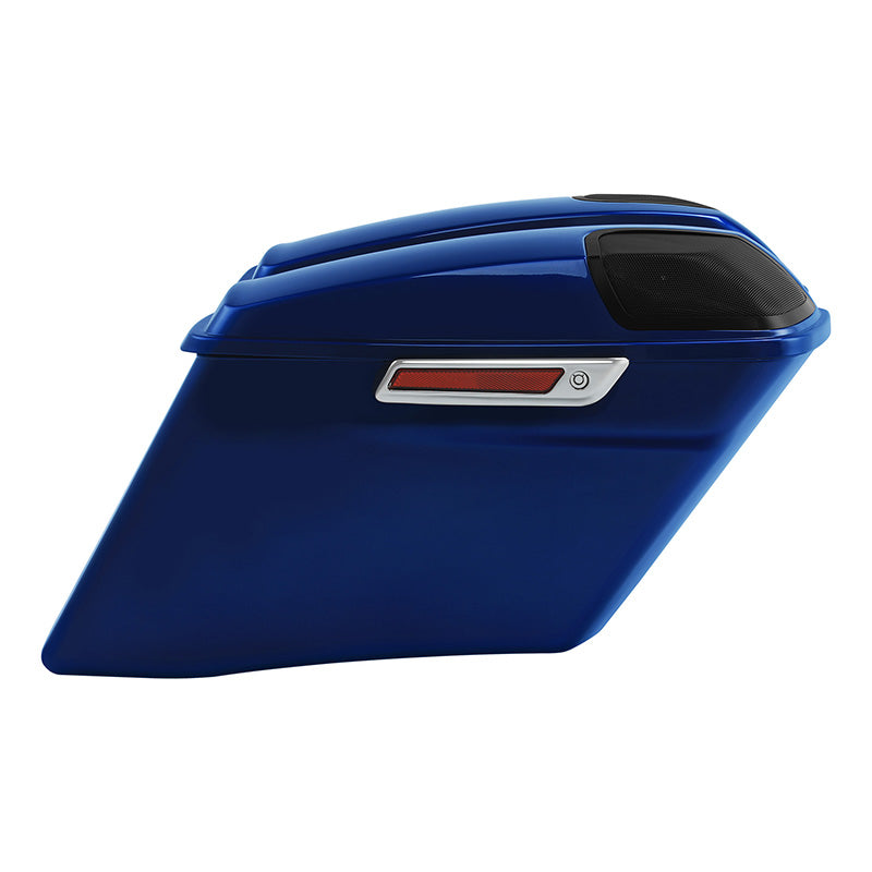 HR3 Superior Blue CVO Stretched Saddlebags with Speaker Lids For 14-23 Harley Touring